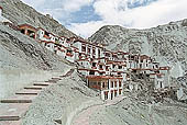 Ladakh - Rizong Gompa majestically sprawling over a cliff side